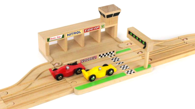 Illustration for article titled Upgrade Your Kid's Wooden Train Set To a Formula 1 Circuit